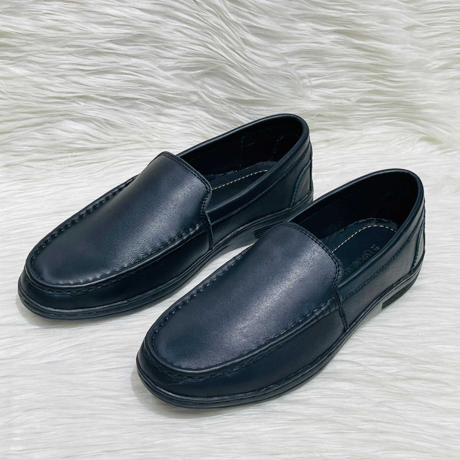 Premium Black Loafers - Full Stitched